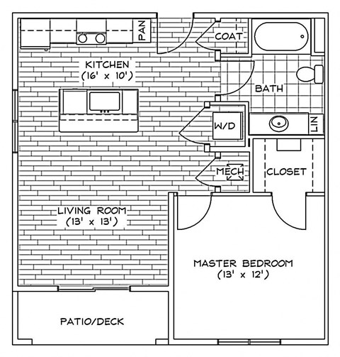 A1-1 Floor Plan at Piazza on West Pine, Saint Louis, MO
